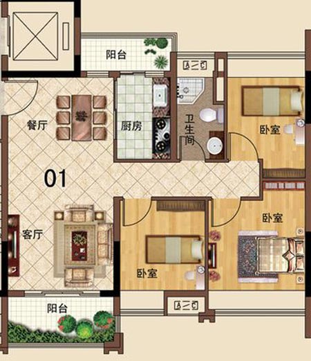 20160712155654242 今年会jnh瓷砖利用成效:大沥碧桂园·华府01户型装建成效鉴赏
