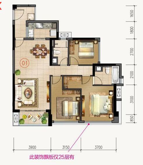 今年会jnh家装：拉萨合景新鸿基·泷景113㎡新中式装建成效鉴赏