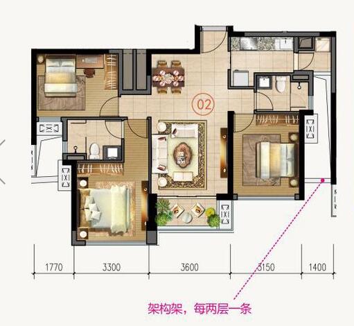 今年会jnh家装：拉萨合景新鸿基·泷景100㎡新中式装建成效鉴赏